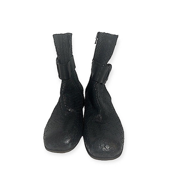 New Ixos Made in Italy Python-effect leather boot booties Black Size 37.5 - Picture 3 of 14